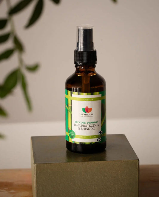 Suojaa ja kiiltoa Broccoli & Bamboo Oil 50ml - Laadukas Hair Oil, valmistaja: Sumilayi. Saatavilla verkkokaupassa Sumilayi. Katso lisää: Suojaa ja kiiltoa Broccoli & Bamboo Oil 50ml.